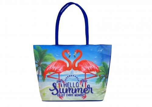 Сумка пляжная "Фламинго" (52х36х19см) 60 шт/упак Т-270 - фото 1